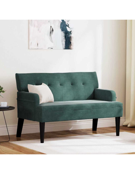 Panca Chesterfield Verde Scuro 112 x 65,5 x 75 cm Velluto