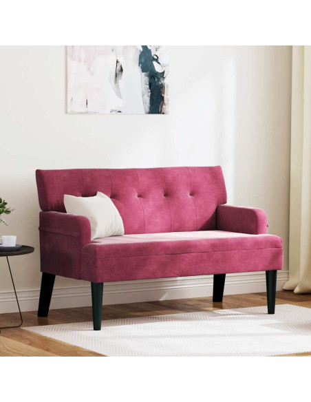 Panca Chesterfield Rosso Vino 112 x 65,5 x 75 cm Velluto