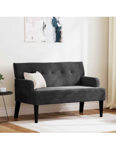 Panca Chesterfield Nero 112 x 65,5 x 75 cm Velluto