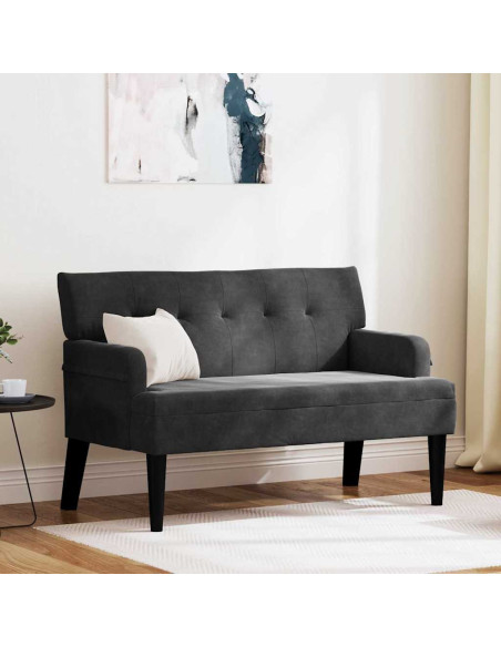 Panca Chesterfield Nero 112 x 65,5 x 75 cm Velluto