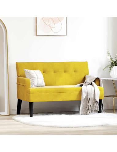 Panca Chesterfield Giallo 112 x 65,5 x 75 cm Velluto