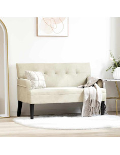 Panca Chesterfield Crema 112 x 65,5 x 75 cm Velluto