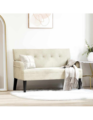 Panca Chesterfield Crema 112 x 65,5 x 75 cm Velluto