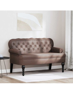 Panca Chesterfield Marrone 119,5 x 64,5 x 75 cm Pelle Sintetica