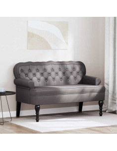 Panca Chesterfield Grigio 119,5 x 64,5 x 75 cm Pelle Sintetica