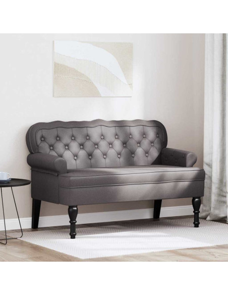 Panca Chesterfield Grigio 119,5 x 64,5 x 75 cm Pelle Sintetica