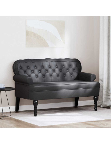 Panca Chesterfield Nero 119,5 x 64,5 x 75 cm Pelle Sintetica