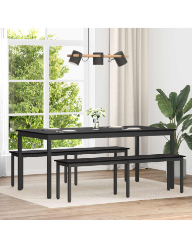 panchina Rovere Nero 160 x 35 x 45 cm Legno multistrato