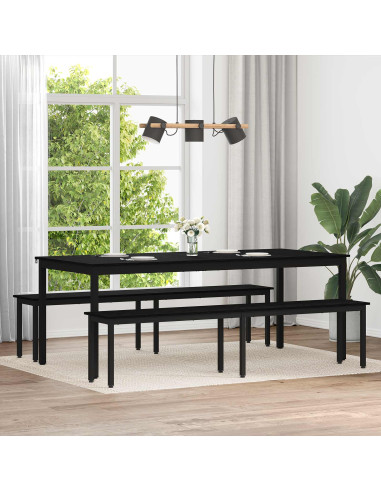 panchina Rovere Nero 200 x 35 x 45 cm Legno multistrato