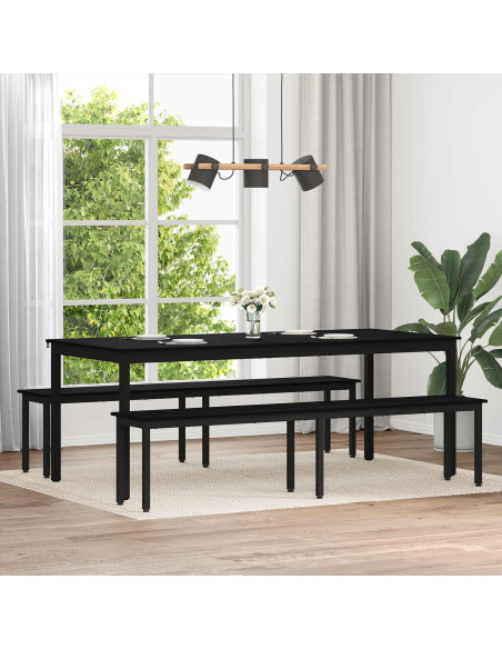 panchina Rovere Nero 200 x 35 x 45 cm Legno multistrato