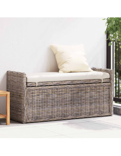 Panchina con contenitore Grigio 110 x 40 x 50 cm Rattan