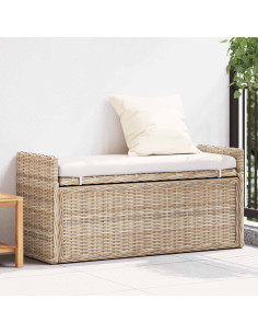 Panchina con contenitore Naturale 110 x 40 x 50 cm Rattan