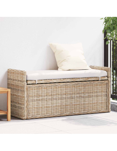 Panchina con contenitore Naturale 110 x 40 x 50 cm Rattan