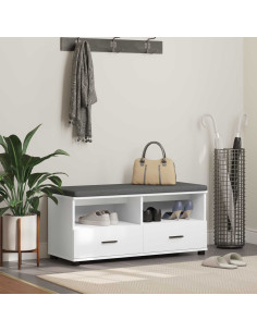 Panca per ingresso con cuscino Bianco 100 x 38 x 46 cm