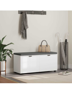 Panca per ingresso con cuscino Bianco 100 x 38 x 46 cm