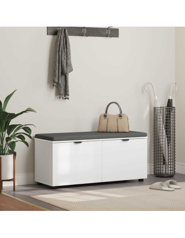 Panca per ingresso con cuscino Bianco 100 x 38 x 46 cm