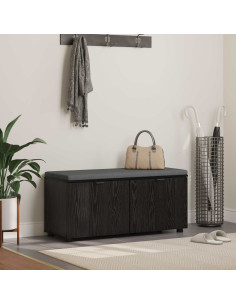 Panca per ingresso con cuscino Rovere Nero 100 x 38 x 46 cm