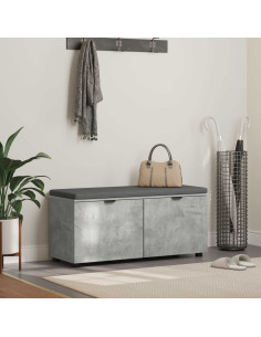 Panca per ingresso con cuscino Grigio cemento 100 x 38 x 46 cm