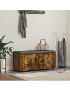 Panca per ingresso con cuscino Rovere fumé 100 x 38 x 46 cm