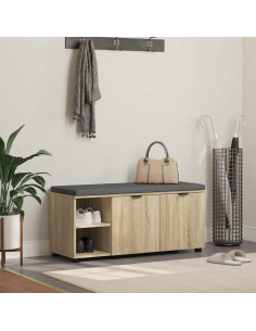 Panca per ingresso con cuscino Rovere Sonoma 100 x 38 x 46 cm