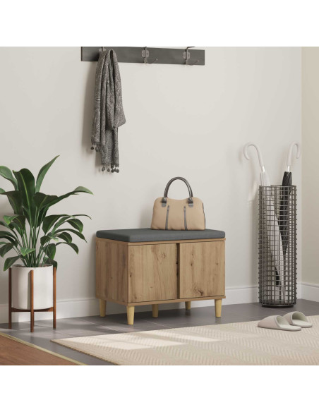 Panca per ingresso con porta Rovere artigianale 60 x 38 x 46 cm