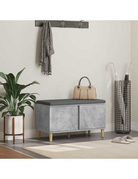 Panca per ingresso con cuscino Grigio cemento 60 x 38 x 46 cm