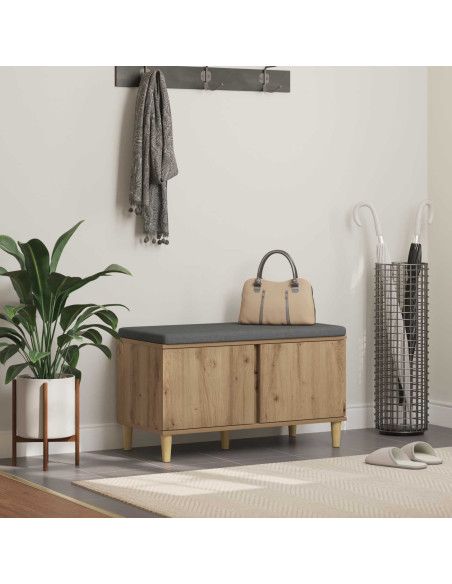 Panca per ingresso con porta Rovere artigianale 60 x 38 x 46 cm
