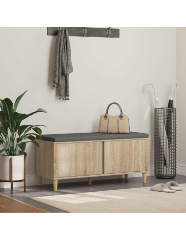 Panca per ingresso con cuscino Rovere Sonoma 60 x 38 x 46 cm