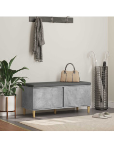 Panca per ingresso con cuscino Grigio cemento 60 x 38 x 46 cm