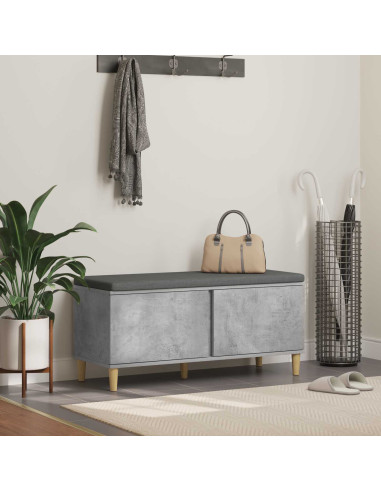 Panca per ingresso con cuscino Grigio cemento 60 x 38 x 46 cm