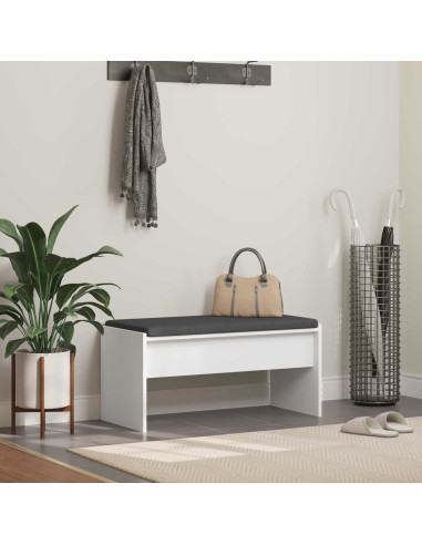 Panca per ingresso con cuscino Bianco 80 x 38 x 46 cm