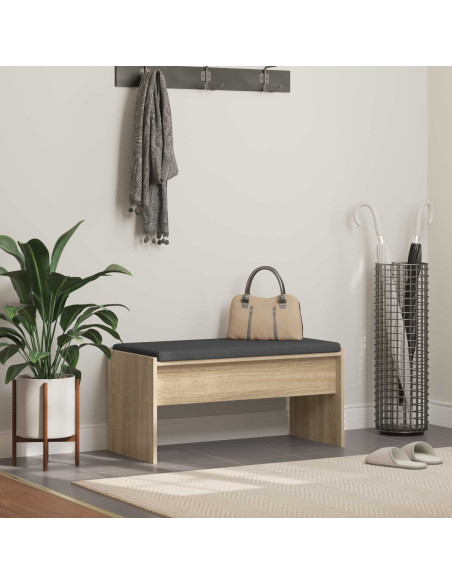 Panca per ingresso con cuscino Rovere Sonoma 83 x 38 x 40 cm