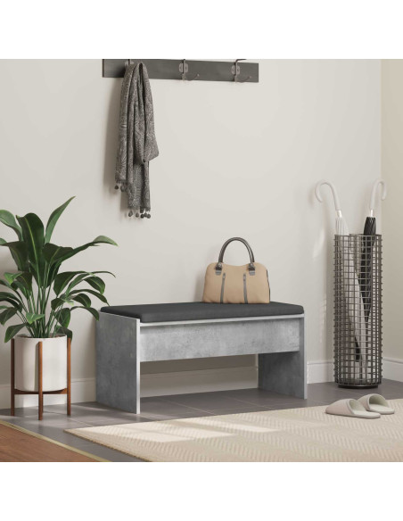 Panca per ingresso con cuscino Grigio cemento 83 x 38 x 40 cm