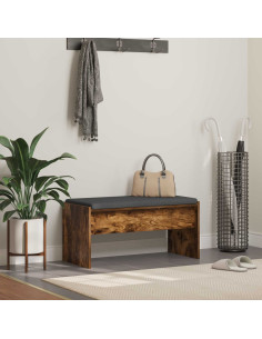 Panca per ingresso con cuscino Rovere fumé 83 x 38 x 40 cm