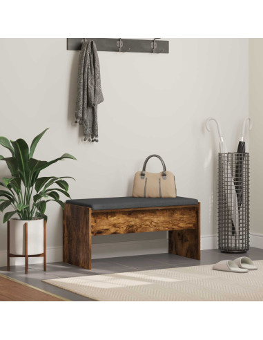 Panca per ingresso con cuscino Rovere fumé 83 x 38 x 40 cm