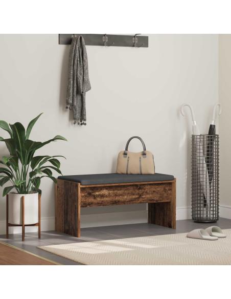 Panca per ingresso con cuscino Legno vecchio 83 x 38 x 40 cm