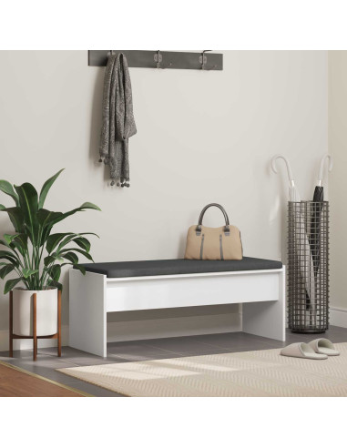 Panca per ingresso con cuscino Bianco 103 x 38 x 40 cm