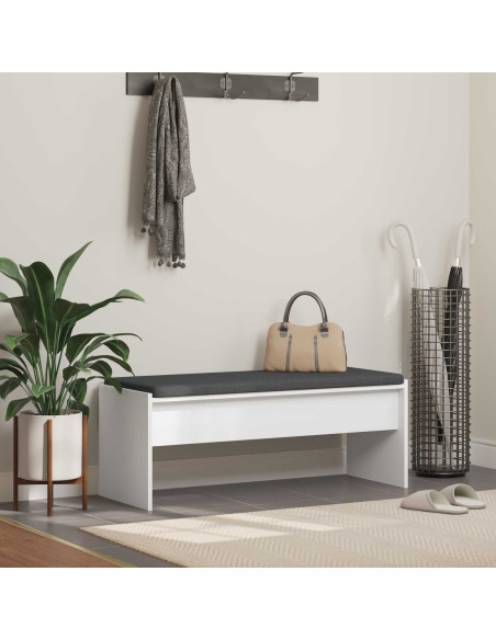 Panca per ingresso con cuscino Bianco 103 x 38 x 40 cm