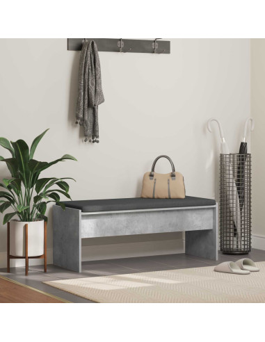 Panca per ingresso con cuscino Grigio cemento 103 x 38 x 40 cm