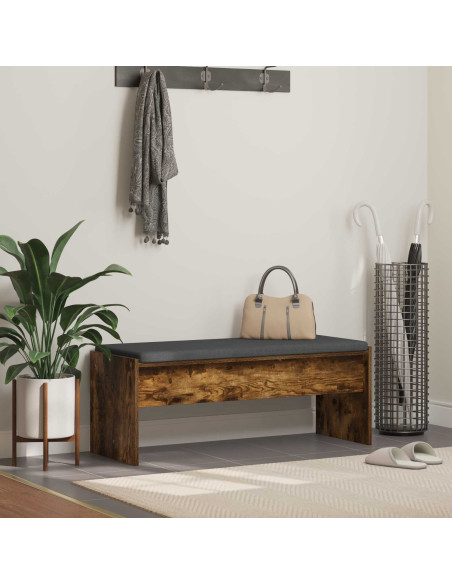 Panca per ingresso con cuscino Rovere fumé 103 x 38 x 40 cm