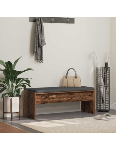 Panca per ingresso con cuscino Legno vecchio 103 x 38 x 40 cm