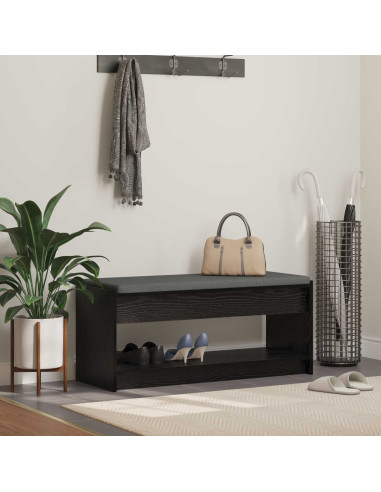 Panca per ingresso con cuscino Rovere Nero 103 x 38 x 45 cm