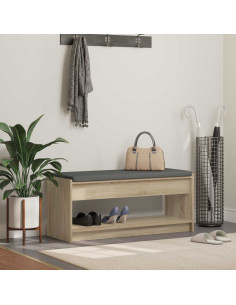 Panca per ingresso con cuscino Rovere Sonoma 103 x 38 x 45 cm