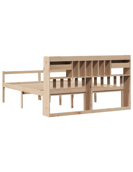 Letto Libreria senza Materasso 180x200 cm in Legno di Pino