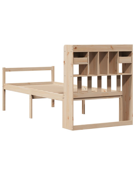 Letto Libreria senza Materasso 90x190 cm Legno Massello Pino