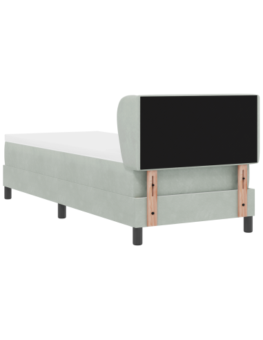 Letto a molle con materasso Grigio chiaro 80 x 200 cm Velluto