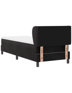 Letto a molle con materasso Nero 80 x 200 cm Velluto