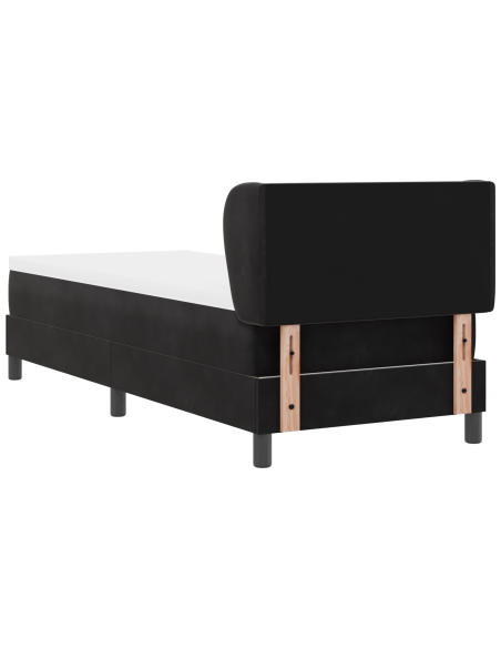 Letto a molle con materasso Nero 80 x 200 cm Velluto