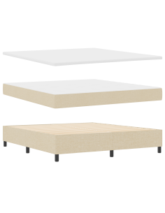 Letto a molle con materasso Crema 180 x 200 cm Tessuto