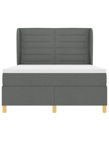 Letto con molle e materasso Grigio Scuro 90x190 cm Tessuto